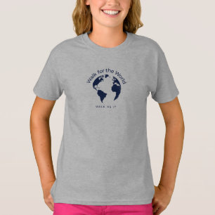 Marche Pour Le Monde T-Shirt - Filles Gris Foncé