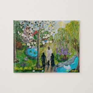 Marcher Avec Le Puzzle Du Christ