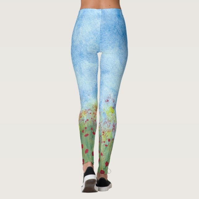 Marcher dans le champ de pavots rouges leggings bl (Dos)