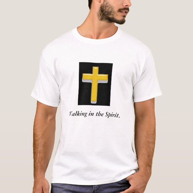 Marcher dans l'esprit/ Croix T-shirt hommes (Devant)