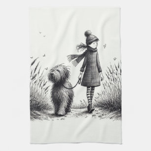 Marcher le chien serviette de cuisine