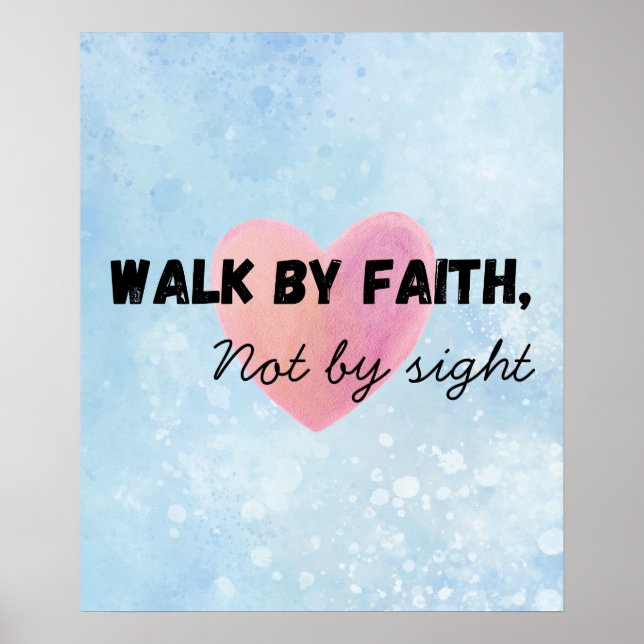 Marcher par la foi affiche de typographie chrétien (Devant)