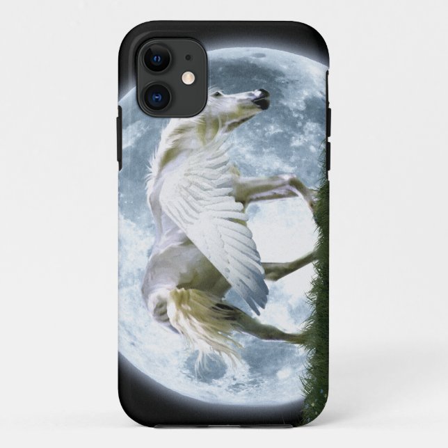 Marcher Pegasus & Pleine lune Imaginaire Coque Art (Dos)