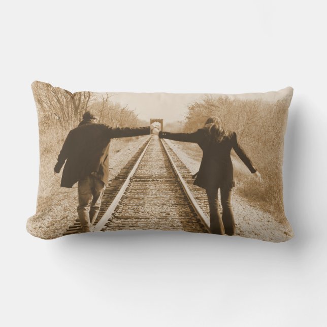 Marchez les Rails ensemble - Coussin romantique (Recto)