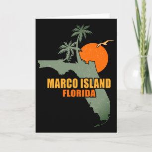 Marco Island Florida Carte Palm Tree Vintage 60s