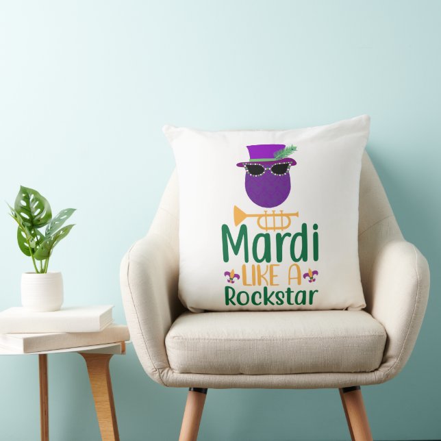 Mardi comme une Rockstar typographie Coussin de je (Chaise)