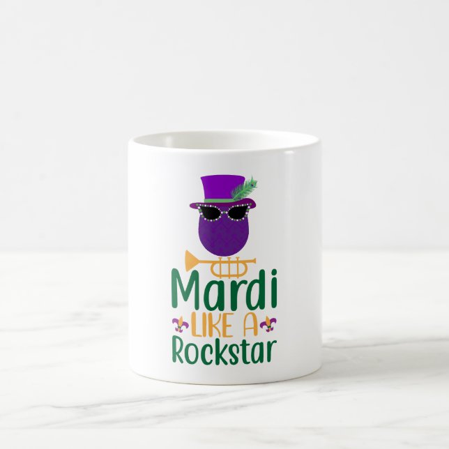 Mardi Comme Une Rockstar Typographie Tasse à Café (Centre)
