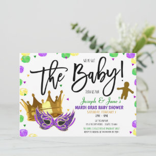 Mardi Gras Baby shower Invitation