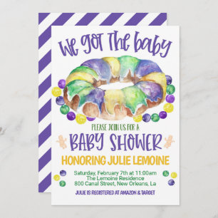 Mardi Gras Baby shower Invitation