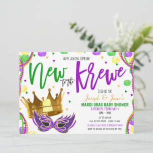 Mardi Gras Baby shower Invitation