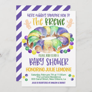 Mardi Gras Baby shower Invitation