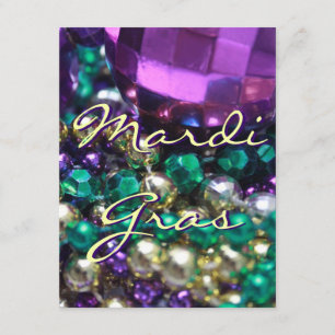 Mardi Gras Bead Jette Des Cartes D'Invitation Pers