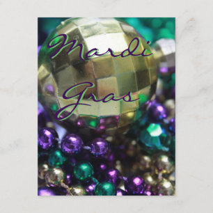 Mardi Gras Beads Cartes Invitations personnalisées