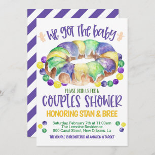 Mardi Gras Bébé Couples Douche Invitation