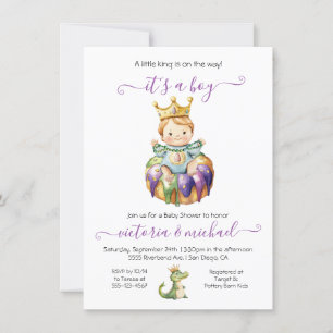 Mardi Gras Boy Baby shower Invitation