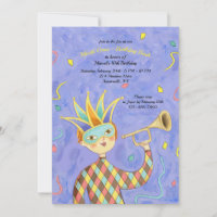 Mardi Gras Boy Invitation d'anniversaire