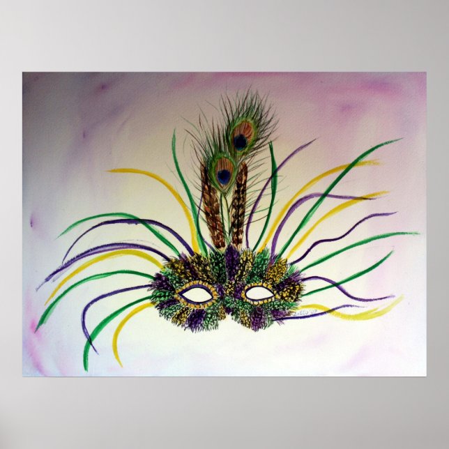 Mardi Gras Carnival Masque Poster Art Imprimer (Devant)