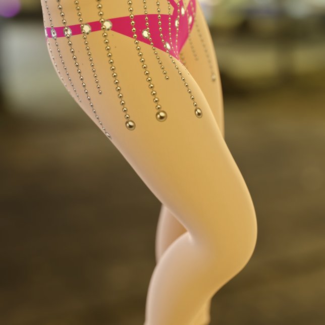 Mardi Gras Carnival Rose Showgirl Costume Leggings (Créateur téléchargé)