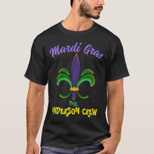 Mardi Gras Custom Nom de famille Crew T-shirt