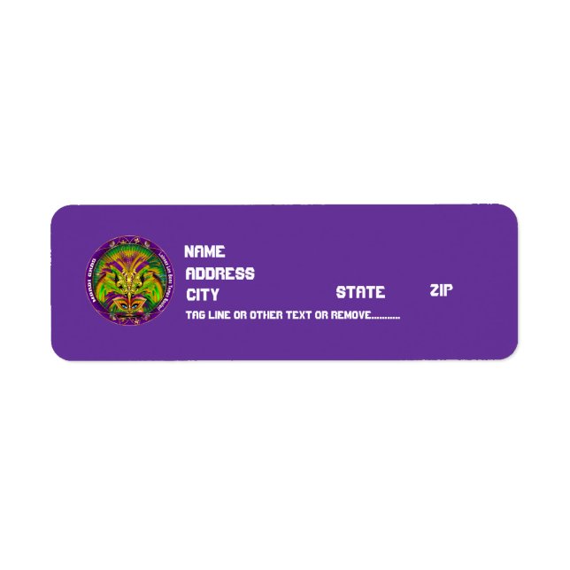 Mardi Gras Étiquette du Parti S'il vous plaît voir (Devant)
