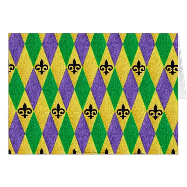 Mardi Gras Harlequin Fleur De Lis (Devant horizontal)