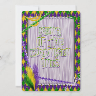 Mardi Gras Harlequin Motif, Perles, Plumes