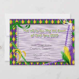 Mardi Gras Harlequin Motif, Perles, Plumes 2