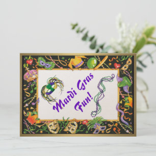 Mardi Gras Invitation Amusante