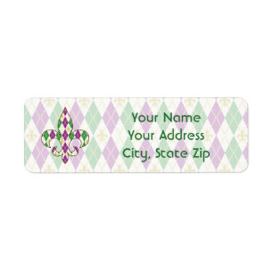 Mardi Gras Jacquard Adresse de retour Étiquette