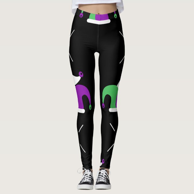 Mardi Gras Jester Leggings Casquettes (Devant)