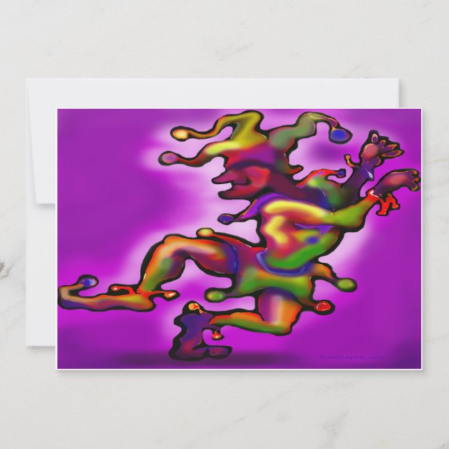 Mardi Gras Jester Purple Invitation (Devant)