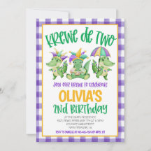 Mardi Gras Krewe Invitation du deuxième anniversai