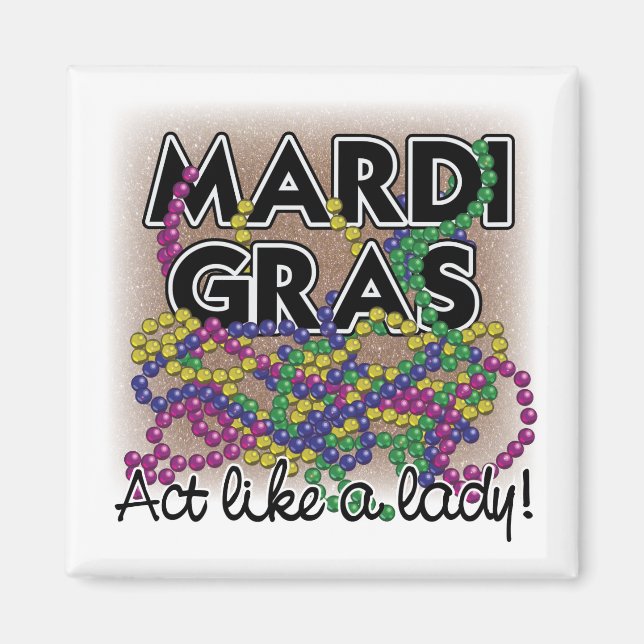 Mardi Gras Lady Magnet - (Devant)