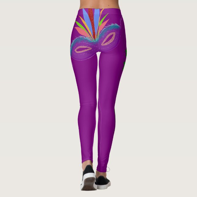 Mardi Gras Leggings en Masque Violet (Dos)