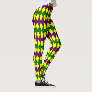 Mardi Gras Leggings Harlequin Jester Motif