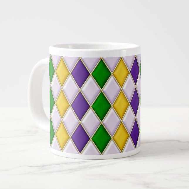 Mardi Gras Mardi Gras Arlequin Motif Mug violet ve (Devant gauche)