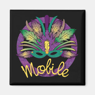 Mardi Gras Mask Magnet - Mobile, AL