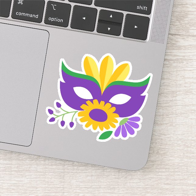 Mardi Gras Masque Gras Sticker Mardi Die Cut (Détail)