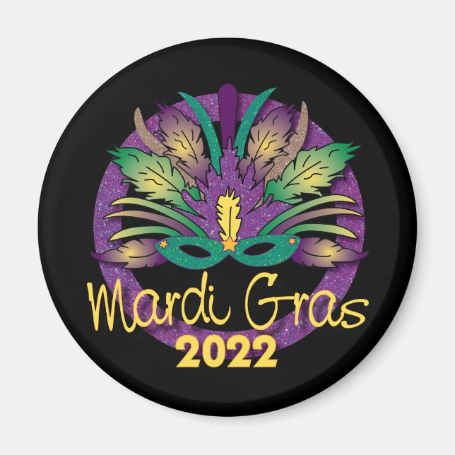 Mardi Gras Masque Magnet - 2022 (Devant)