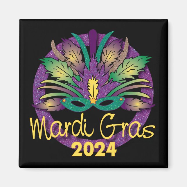 Mardi Gras Masque Magnet - 2024 (Devant)