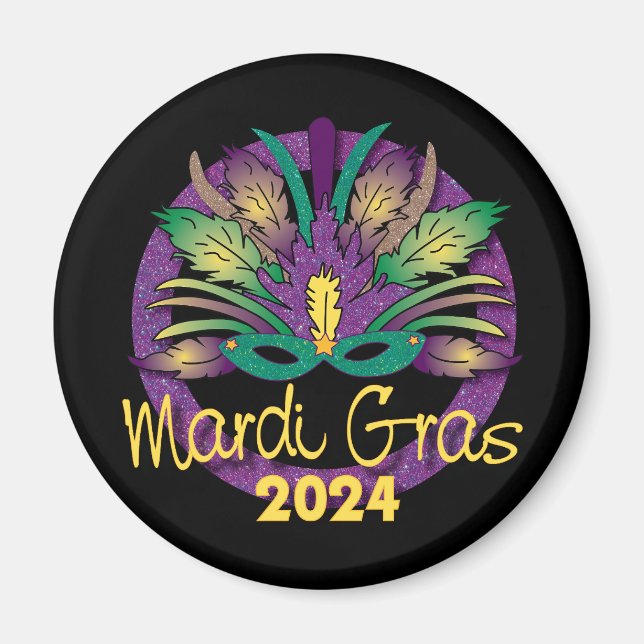 Mardi Gras Masque Magnet - 2024 (Devant)