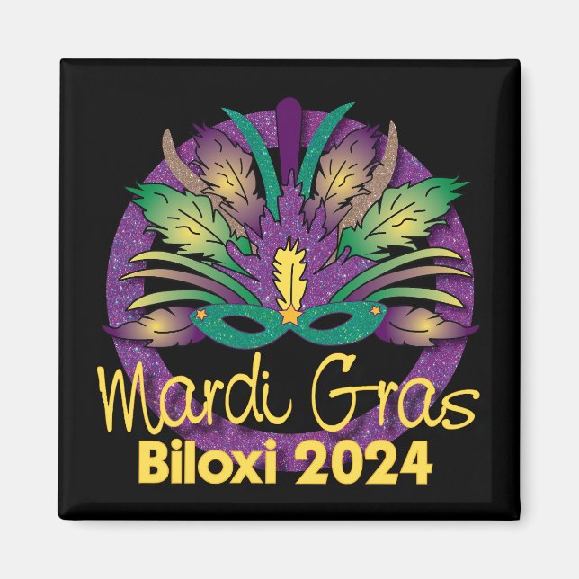 Mardi Gras Masque Magnet - 2024 - Biloxi, MS (Devant)