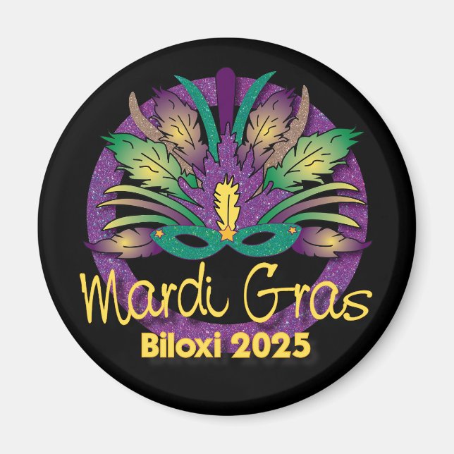 Mardi Gras Masque Magnet - 2025 - Biloxi, MS (Devant)