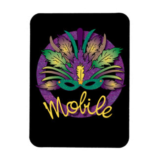 Mardi Gras Masque Magnet - Mobile, AL