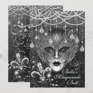 Mardi Gras Masquerade Anniversaire Invitations