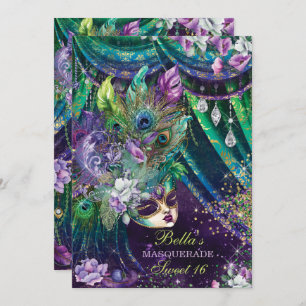 Mardi Gras Masquerade Anniversaire Invitations