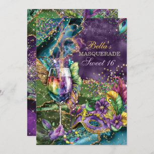 Mardi Gras Masquerade Anniversaire Invitations