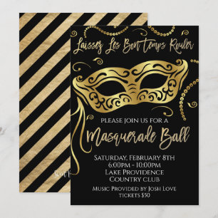Mardi Gras Masquerade Ball Invitation