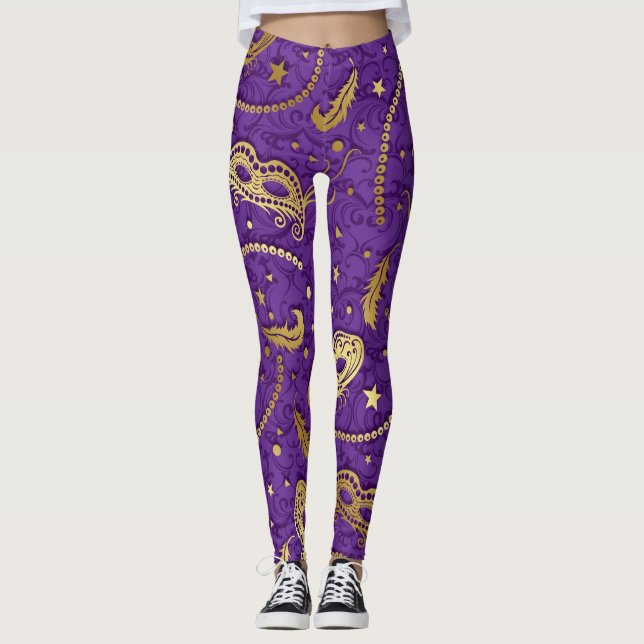Mardi Gras Masquerade Pop Fashion Leggings (Devant)