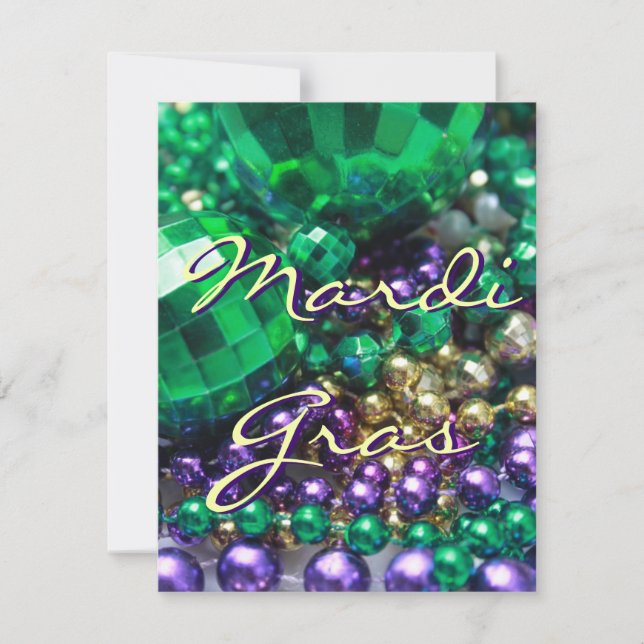 Mardi Gras Perle Lance Customisée Fête Invitation (Devant)